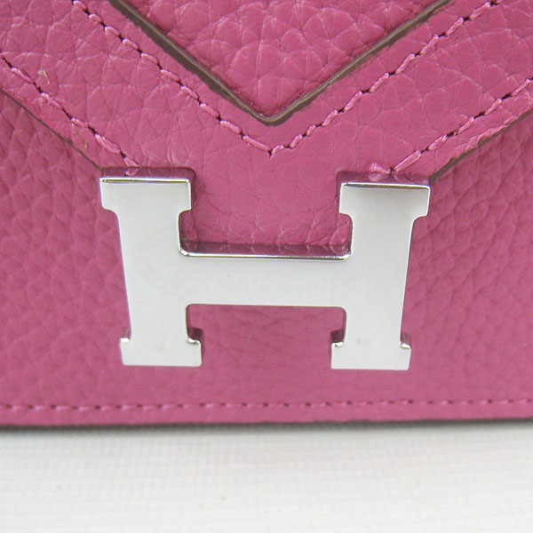7A Hermes Togo Leather Messenger Bag Peach With Silver Hardware H021 Replica